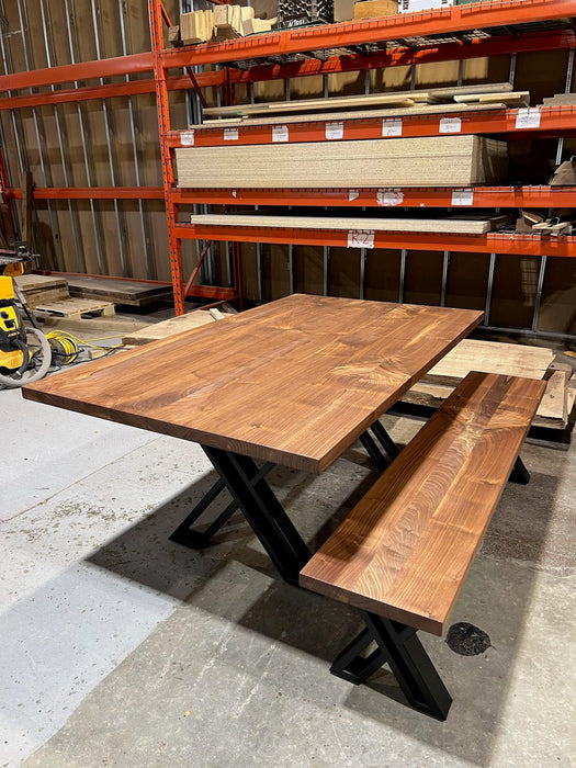 Custom Made Rectangle Dimensional Walnut Table