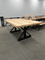 Custom Made Rectangle Dimensional Wormy Maple Table - Fractal Designs Inc