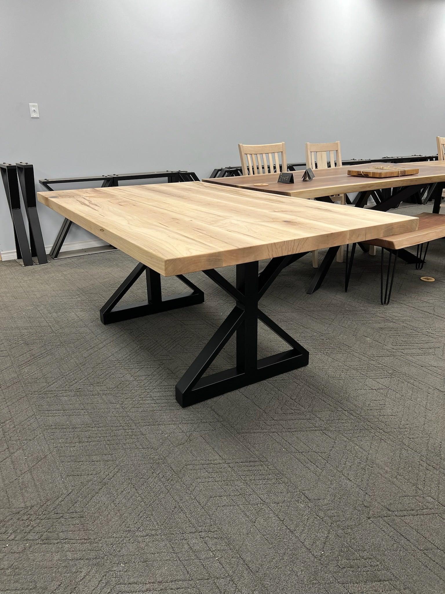 Custom Made Rectangle Dimensional Wormy Maple Table - Fractal Designs Inc