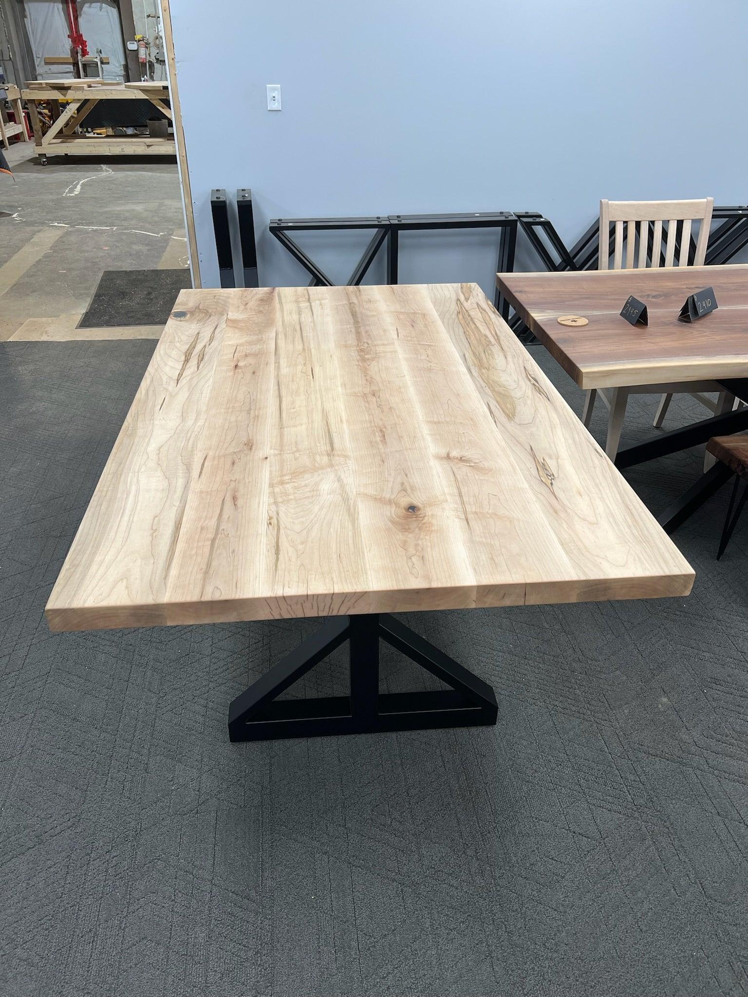 Custom Made Rectangle Dimensional Wormy Maple Table - Fractal Designs Inc