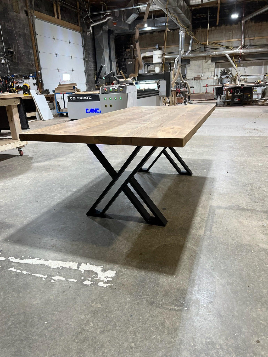 Custom Made Rectangle Dimensional Wormy Maple Table - Fractal Designs Inc