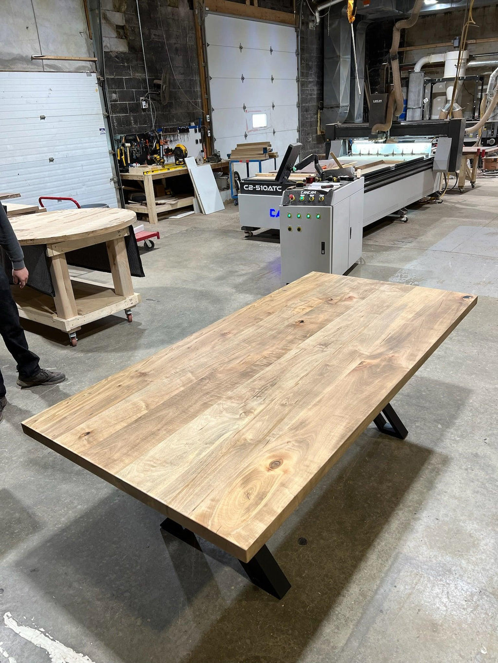 Custom Made Rectangle Dimensional Wormy Maple Table - Fractal Designs Inc