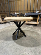 Custom Made Round Wormy Maple Table - Fractal Designs Inc