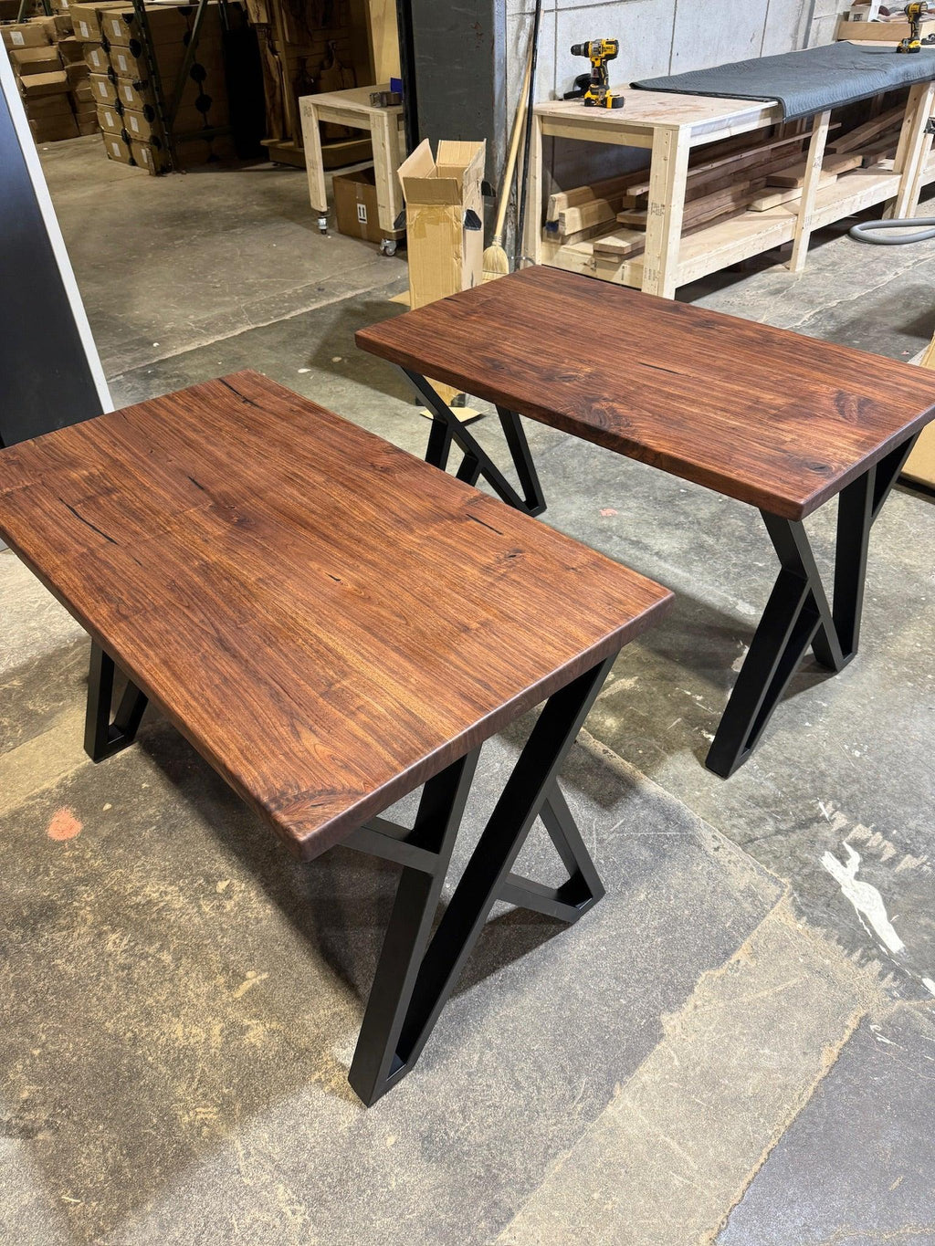 Custom Made Rectangle Dimensional Walnut Table - Fractal Designs Inc