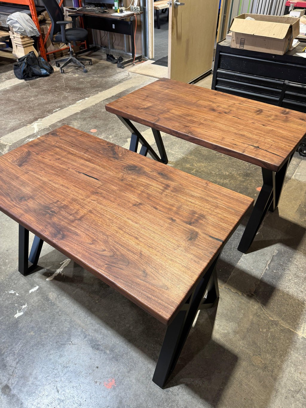 Custom Made Rectangle Dimensional Walnut Table - Fractal Designs Inc
