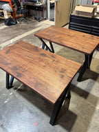 Custom Made Rectangle Dimensional Walnut Table - Fractal Designs Inc