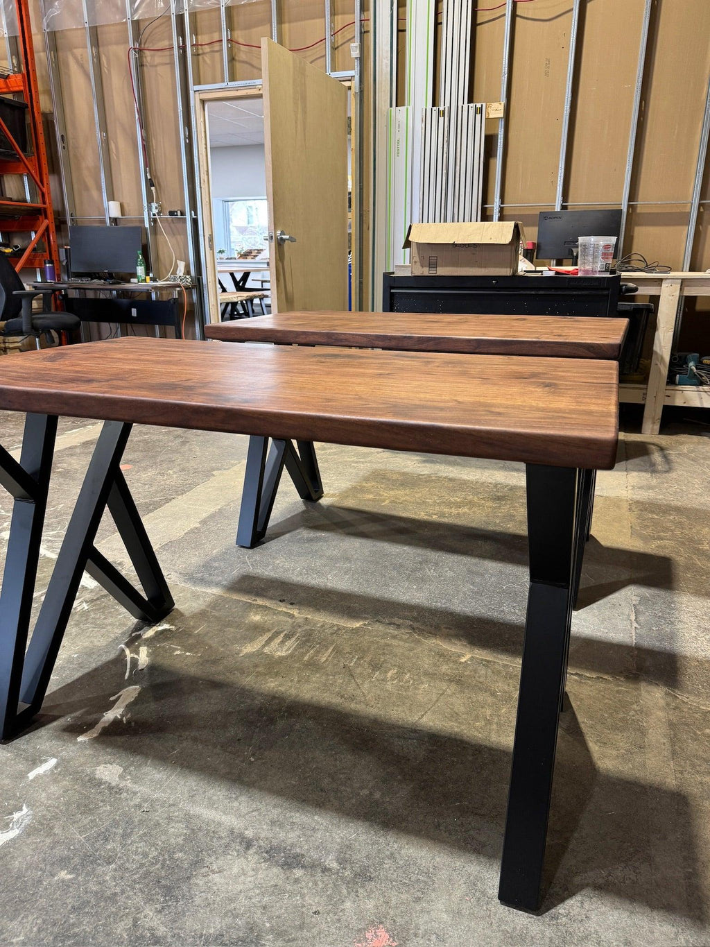 Custom Made Rectangle Dimensional Walnut Table - Fractal Designs Inc
