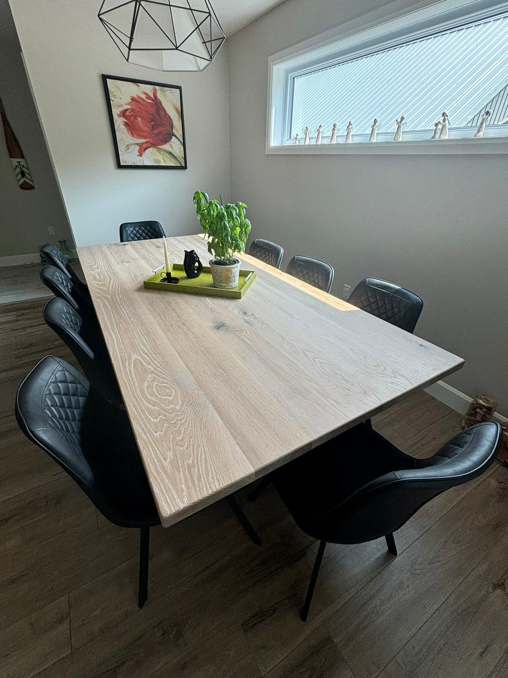 Custom Made Rectangle Dimensional Oak Table - Fractal Designs Inc