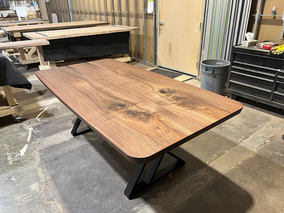 Custom Made Rectangle Book Matched Walnut Table