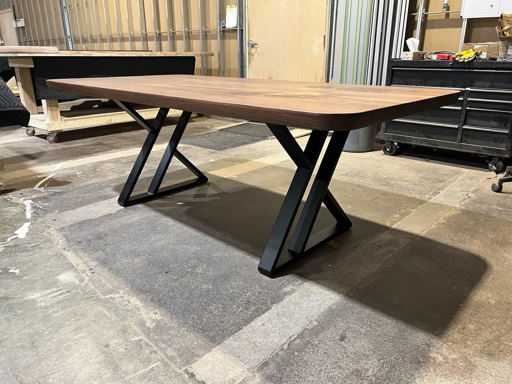 Custom Made Rectangle Book Matched Walnut Table - Fractal Designs Inc