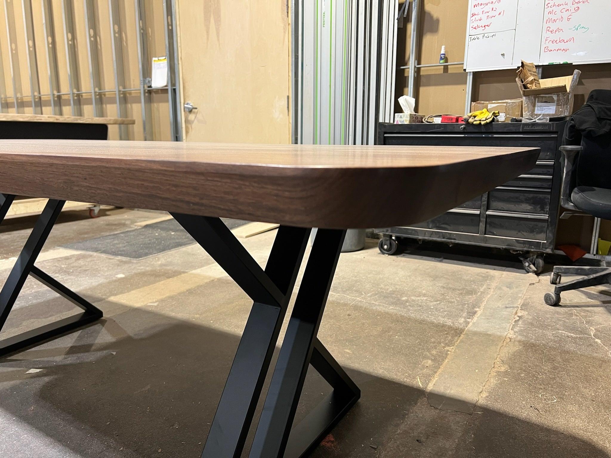 Custom Made Rectangle Book Matched Walnut Table - Fractal Designs Inc
