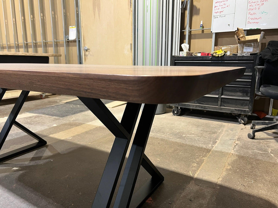 Custom Made Rectangle Book Matched Walnut Table