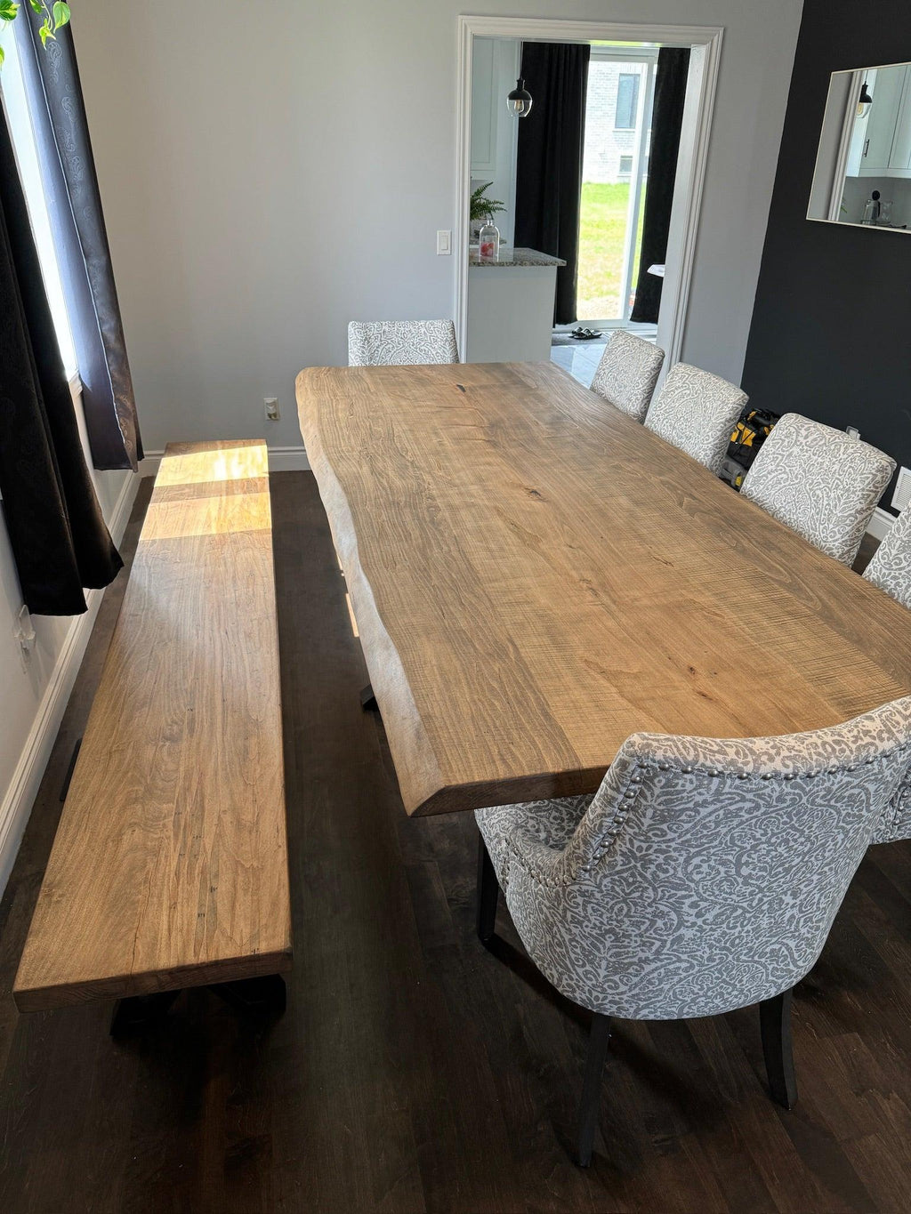 Custom Made Rectangle Dimensional Wormy Maple Table - Fractal Designs Inc