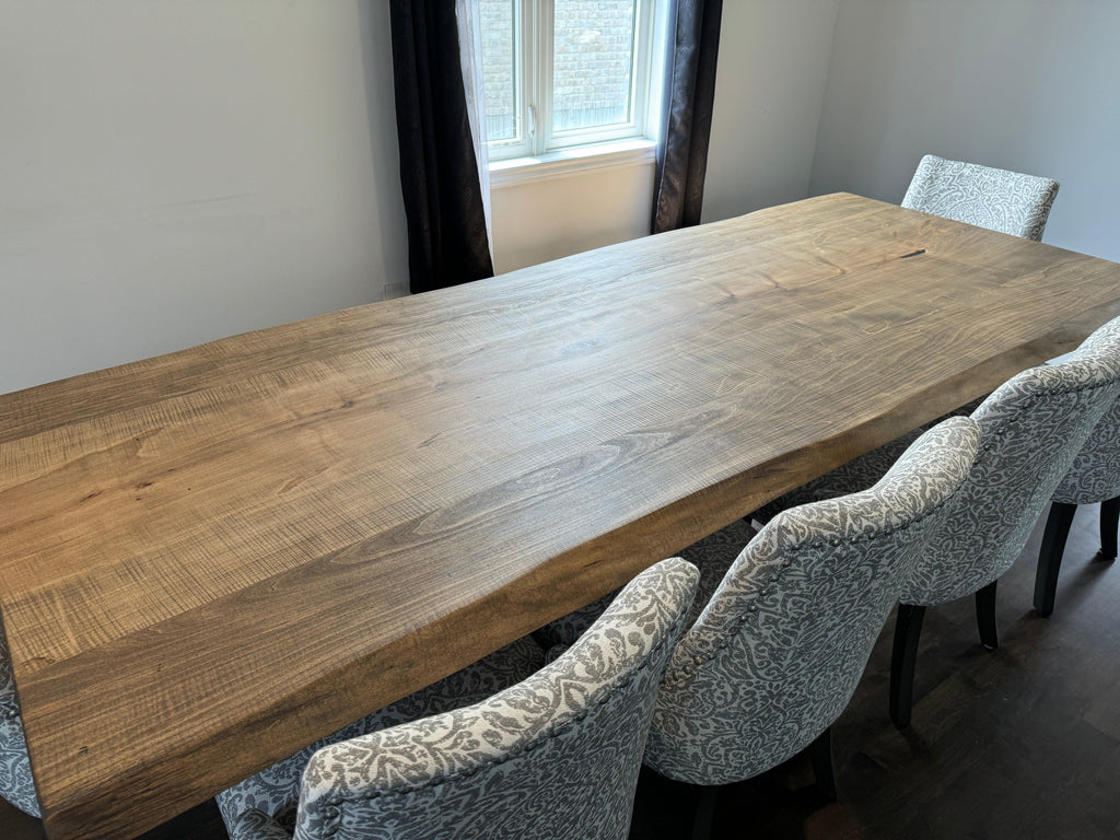 Custom Made Rectangle Dimensional Wormy Maple Table - Fractal Designs Inc