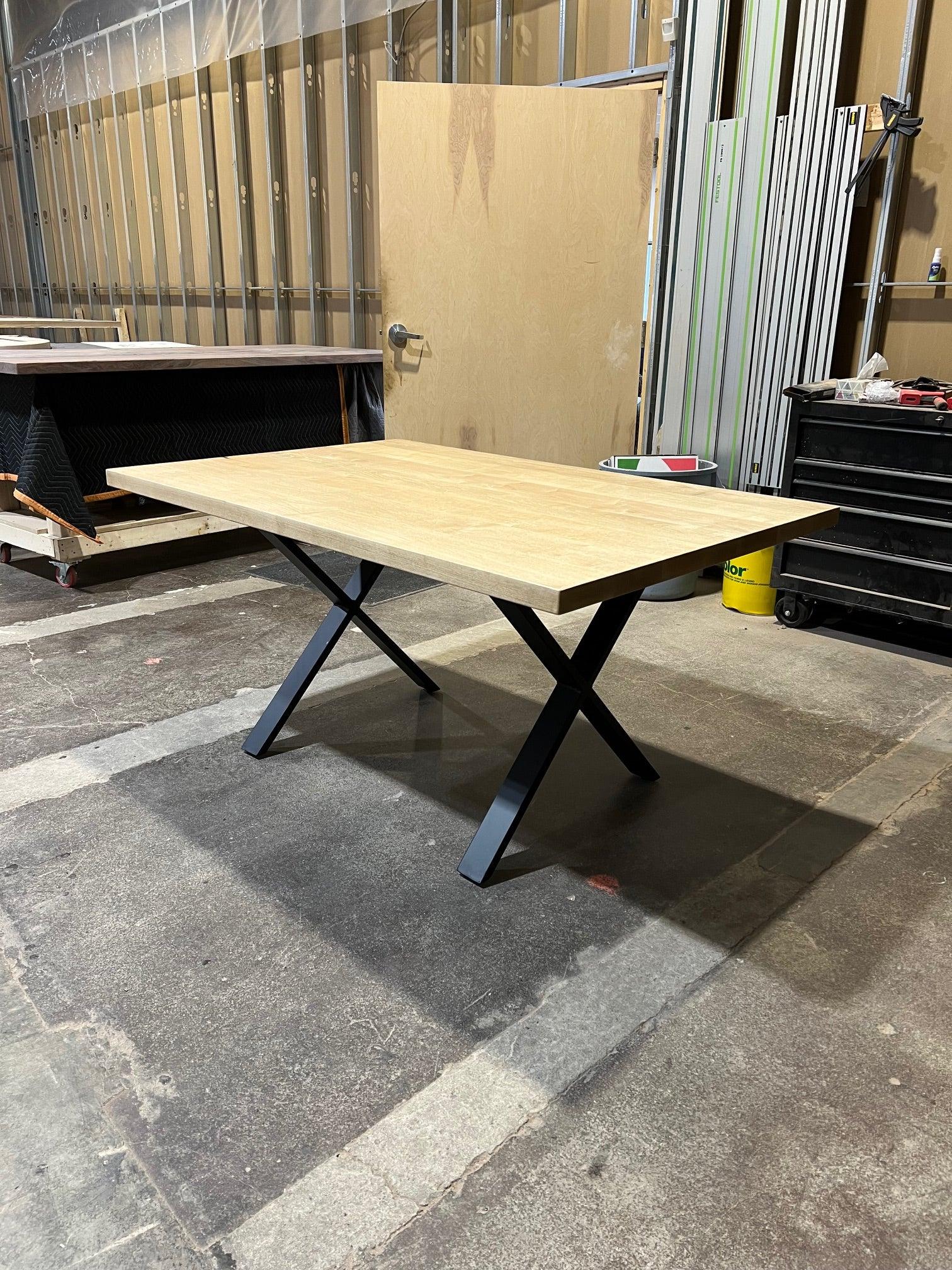 Custom Made Rectangle Dimensional Clear Maple Table - Fractal Designs Inc