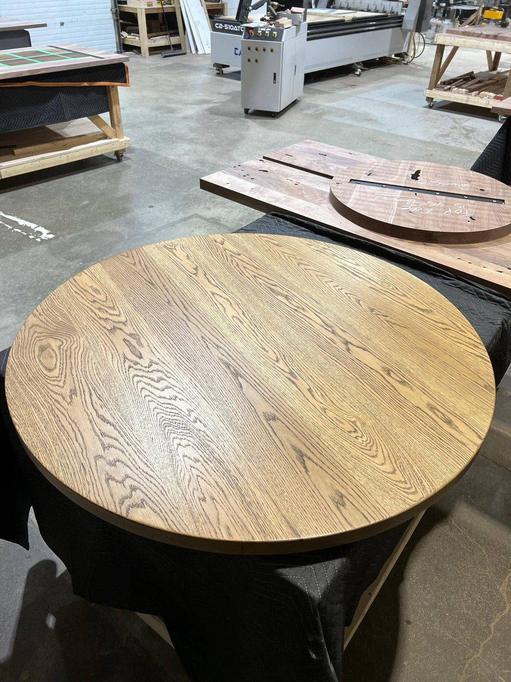 Custom Made Round Oak Table - Fractal Designs Inc