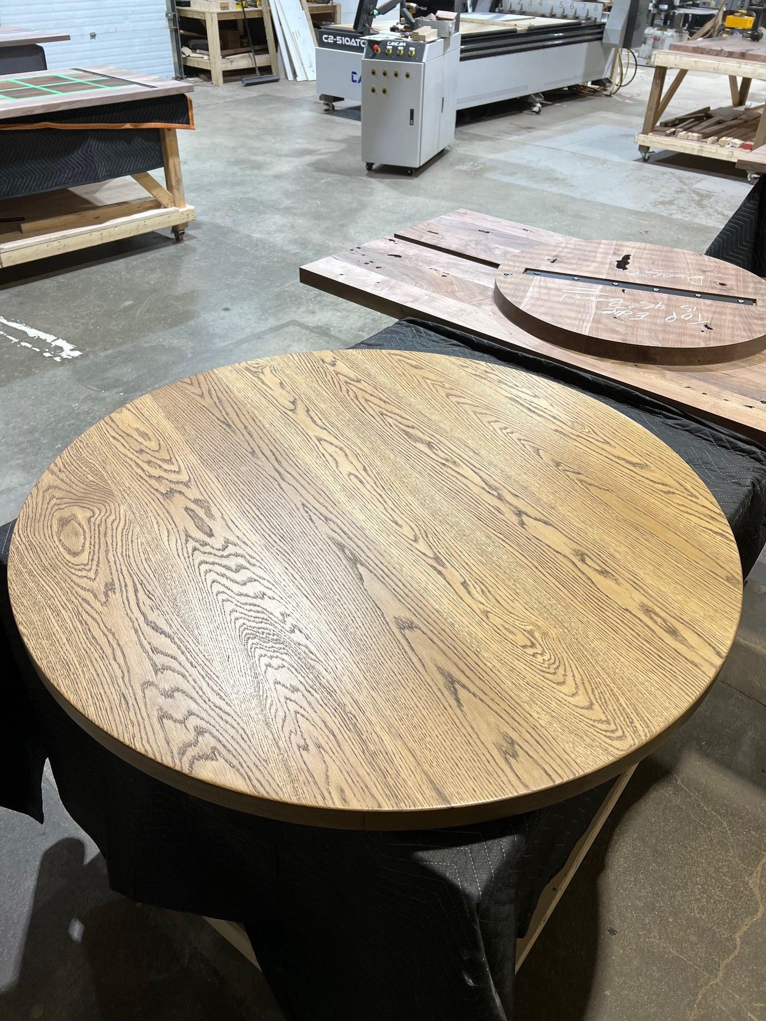 Custom Made Round Oak Table - Fractal Designs Inc
