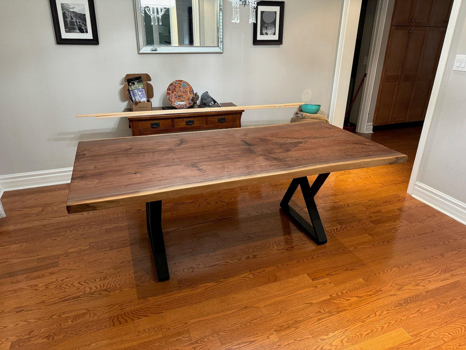 Custom Made Rectangle Book Matched Walnut Table