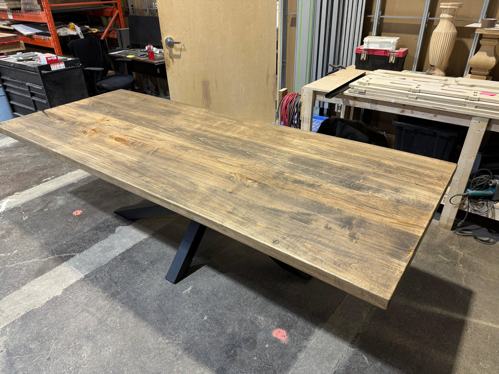 Custom Made Rectangle Dimensional Wormy Maple Table - Fractal Designs Inc