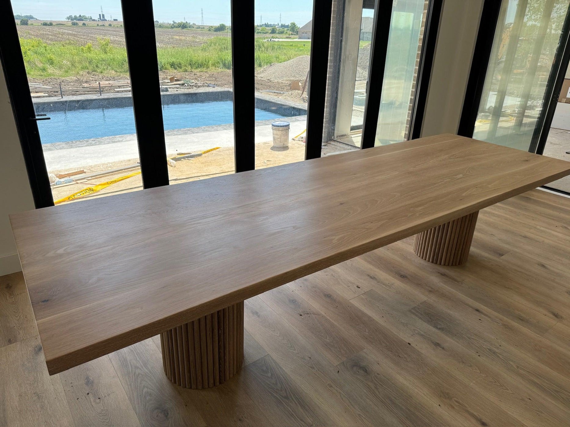 Custom Made Rectangle Dimensional Solid Oak Table — Fractal Designs Inc