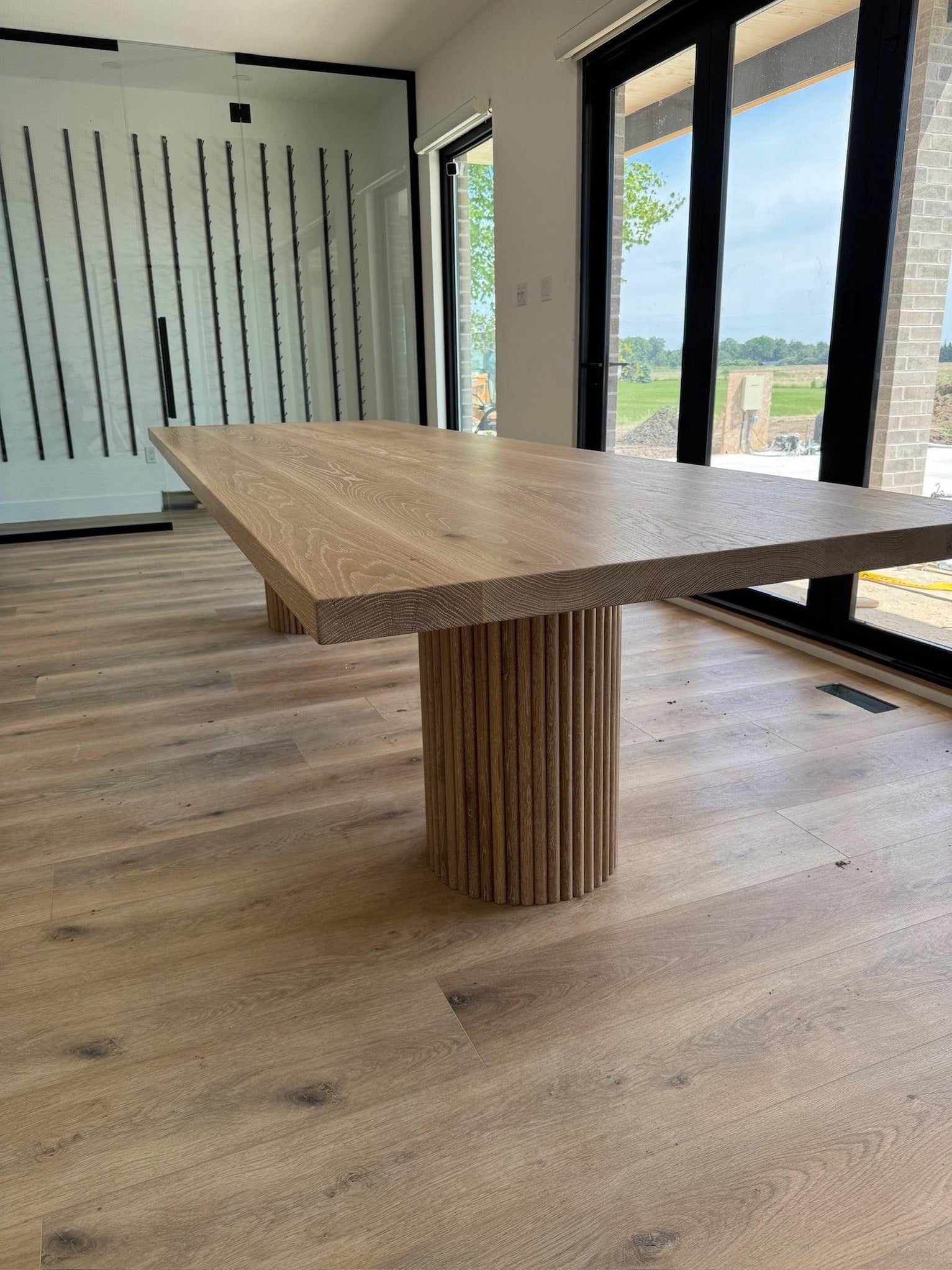Custom Made Rectangle Dimensional Solid Oak Table — Fractal Designs Inc