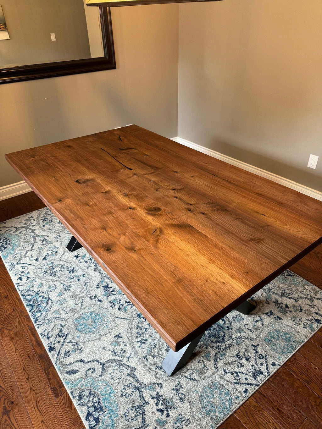 Custom Made Rectangle Dimensional Walnut Table - Fractal Designs Inc