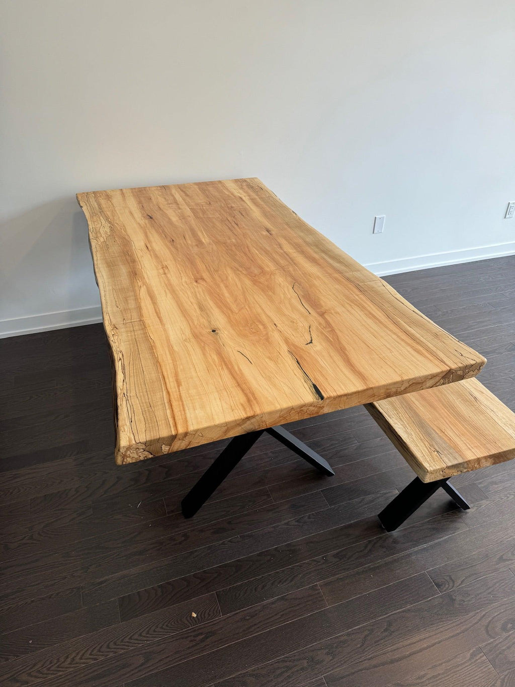Custom Made Rectangle Book Matched Maple Table - Fractal Designs Inc