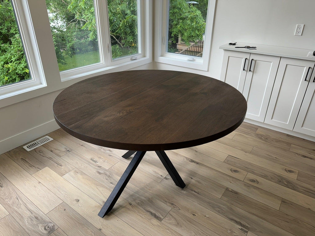 Custom Made Round Walnut Table - Fractal Designs Inc