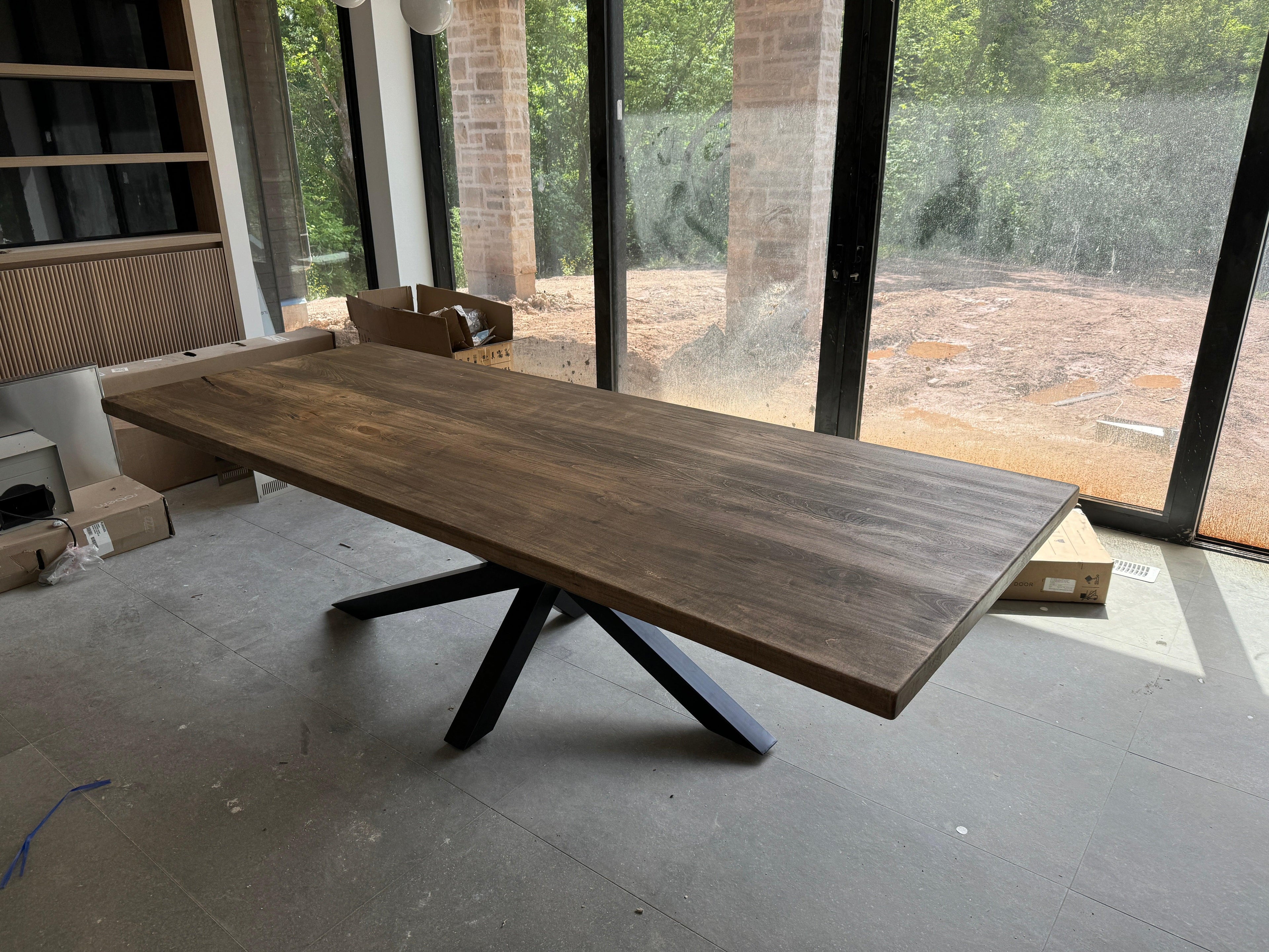 Custom Made Rectangle Dimensional Wormy Maple Table - Fractal Designs Inc