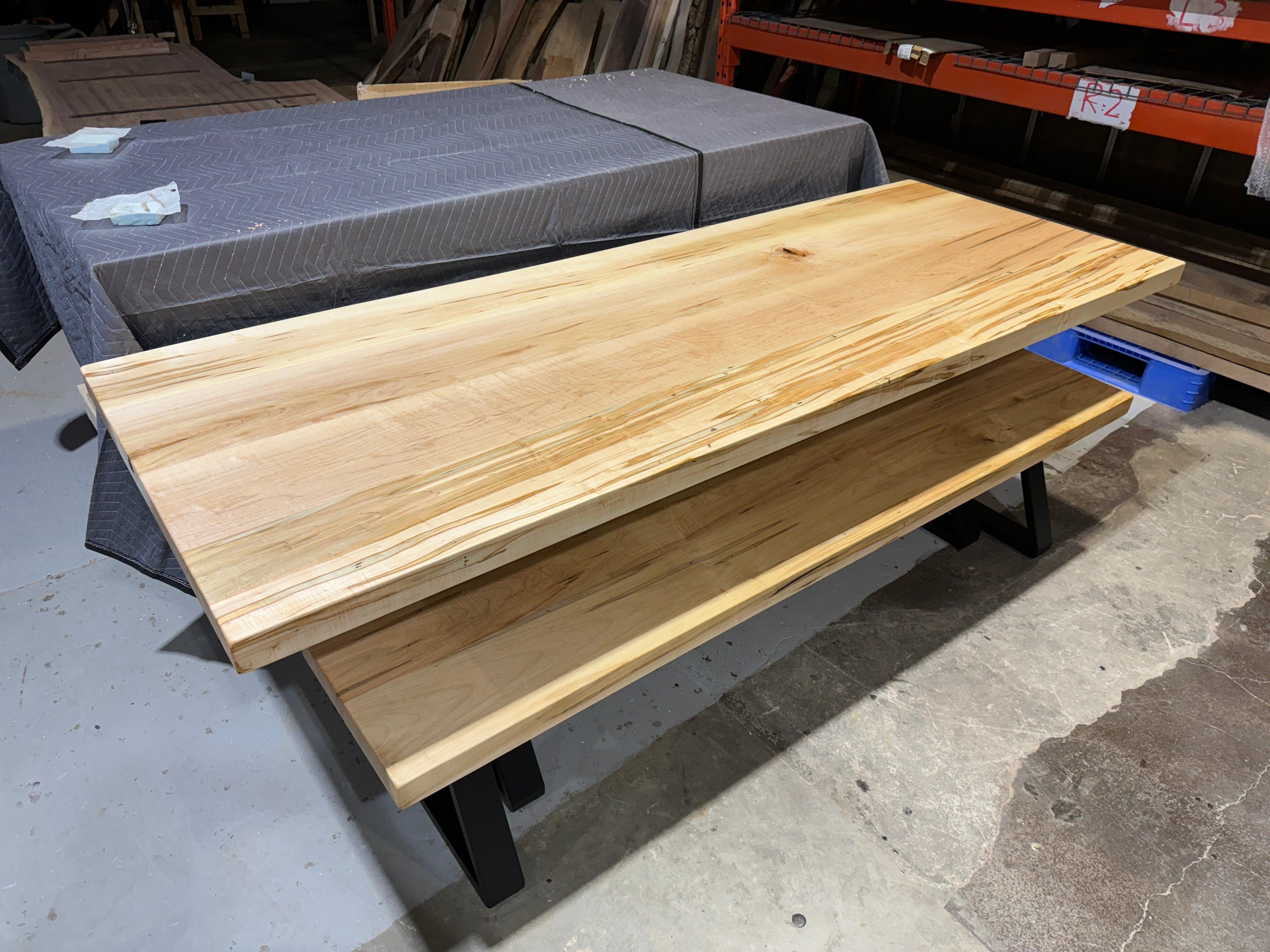 Custom Made Rectangle Dimensional Wormy Maple Table - Fractal Designs Inc