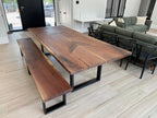 Custom Made Rectangle Book Matched Walnut Table - Fractal Designs Inc