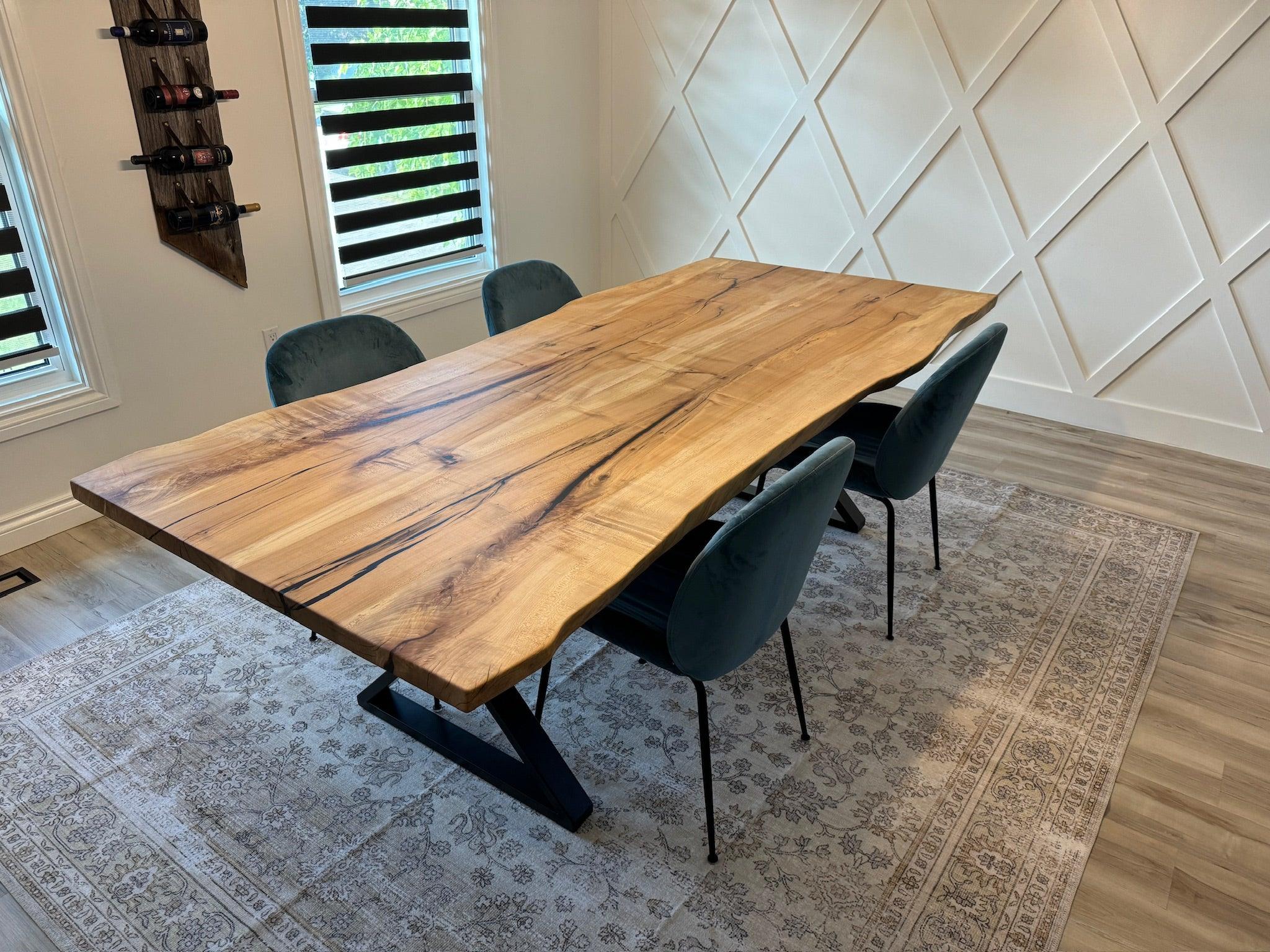Custom Made Rectangle Book Matched Maple Table - Fractal Designs Inc