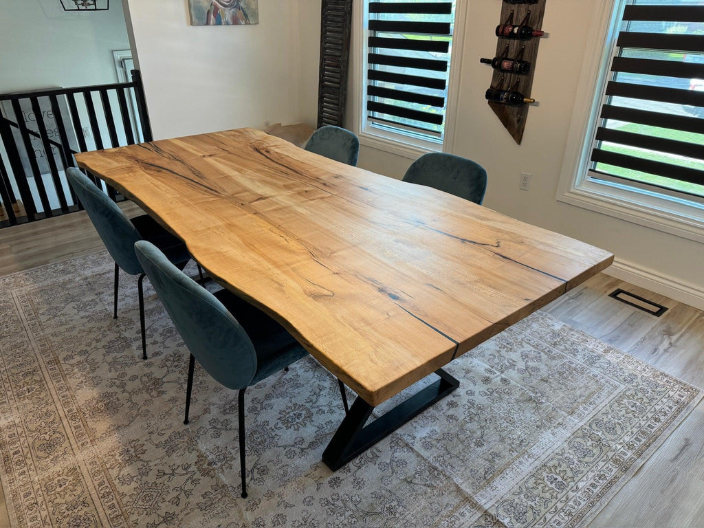 Custom Made Rectangle Book Matched Maple Table - Fractal Designs Inc