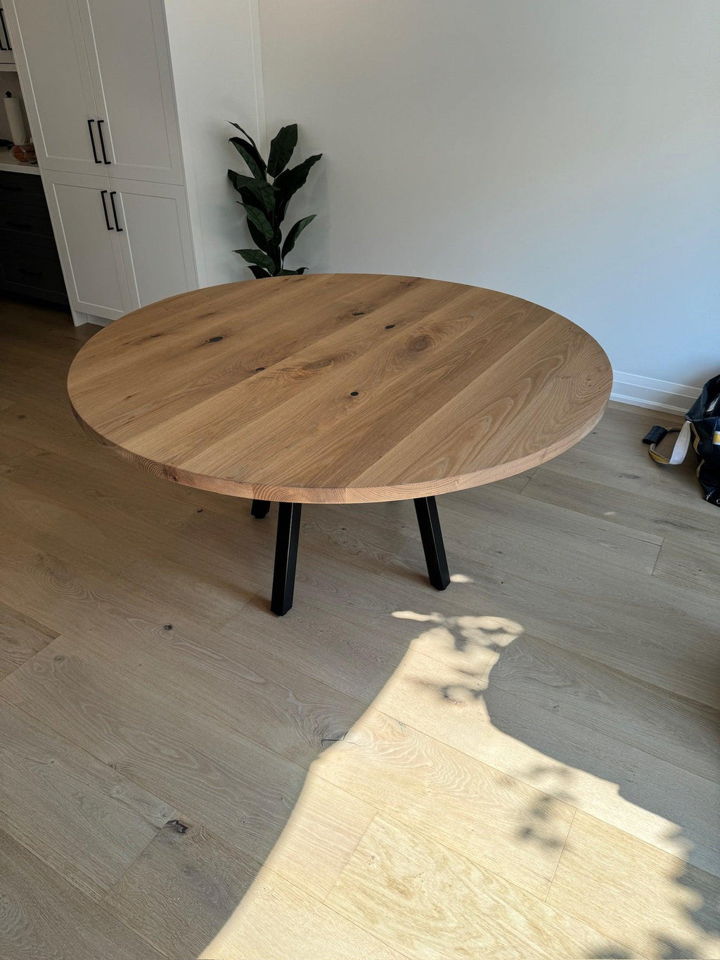 Custom Made Round Oak Table - Fractal Designs Inc