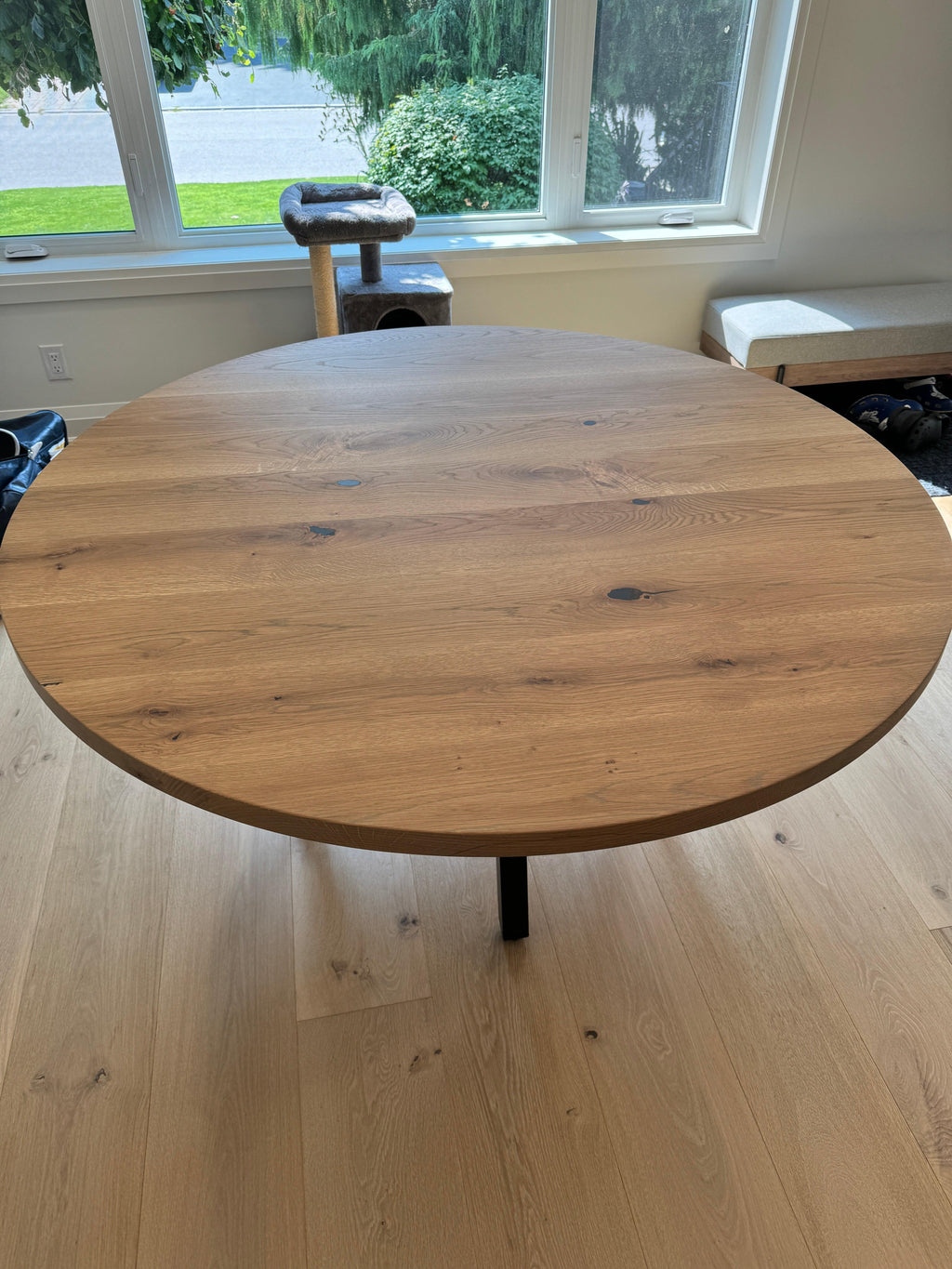 Custom Made Round Oak Table - Fractal Designs Inc