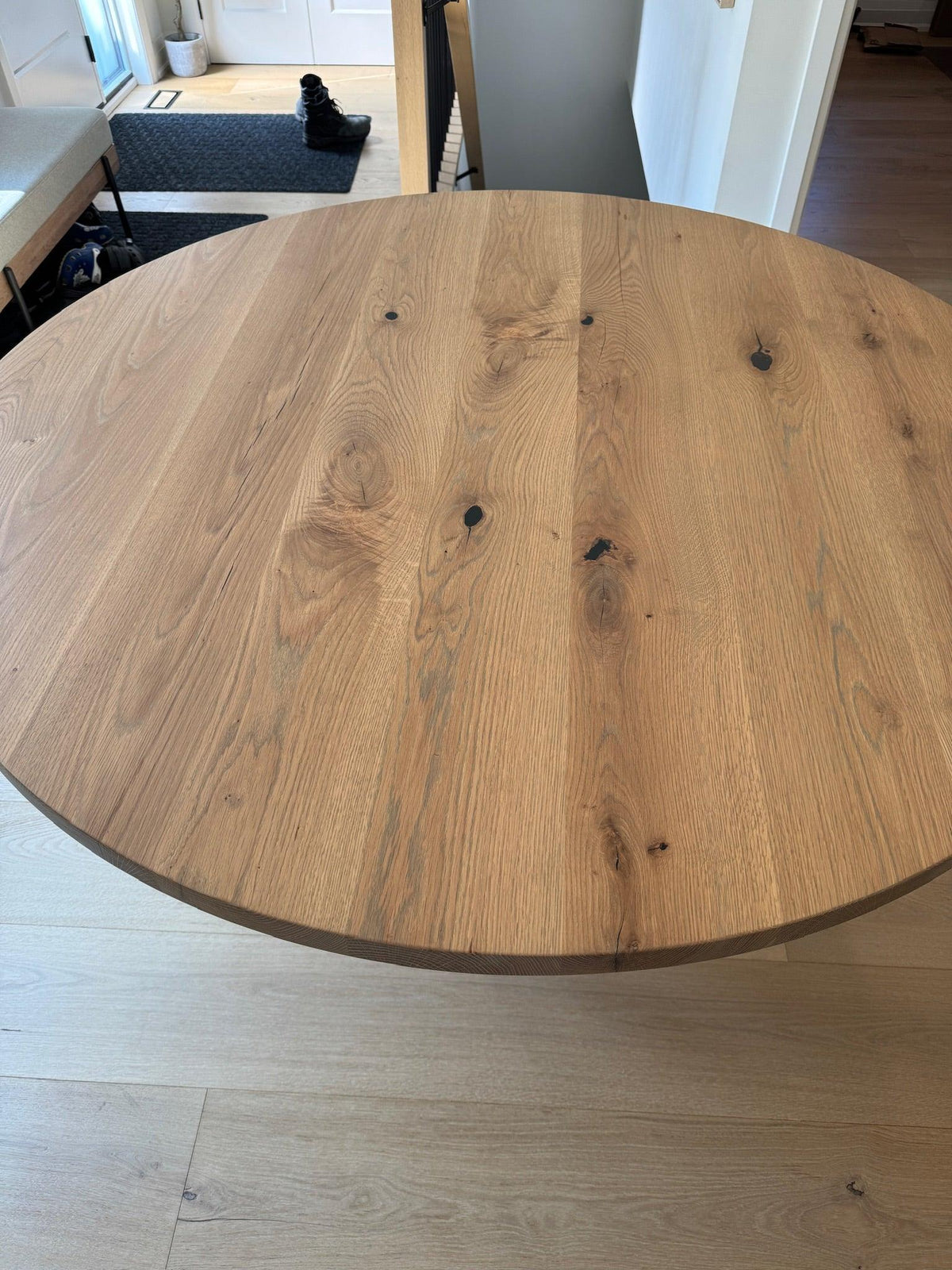 Custom Made Round Oak Table - Fractal Designs Inc
