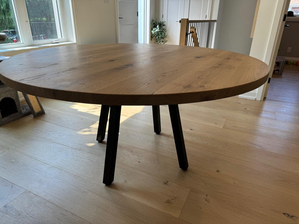Custom Made Round Oak Table - Fractal Designs Inc