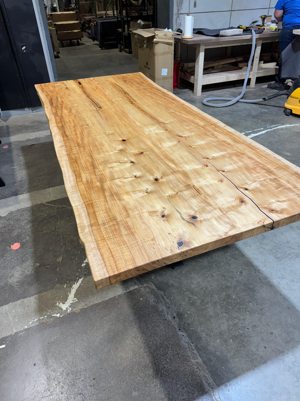 Custom Made Rectangle Book Matched Maple Table - Fractal Designs Inc