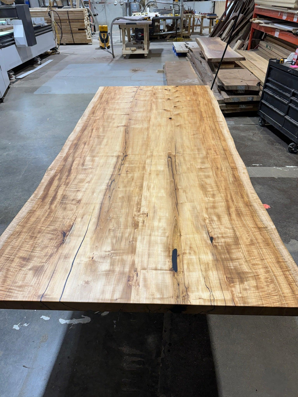Custom Made Rectangle Book Matched Maple Table - Fractal Designs Inc