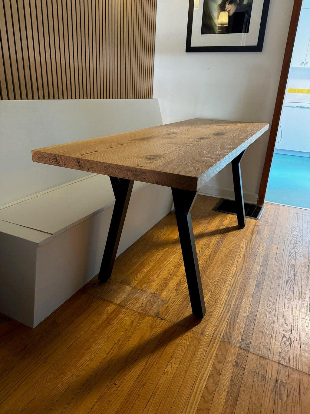 Custom Made Rectangle Dimensional Oak Table - Fractal Designs Inc