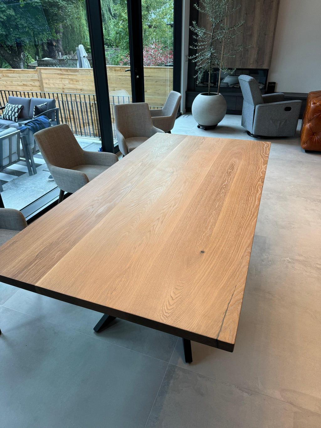 Custom Made Rectangle Dimensional Oak Table - Fractal Designs Inc