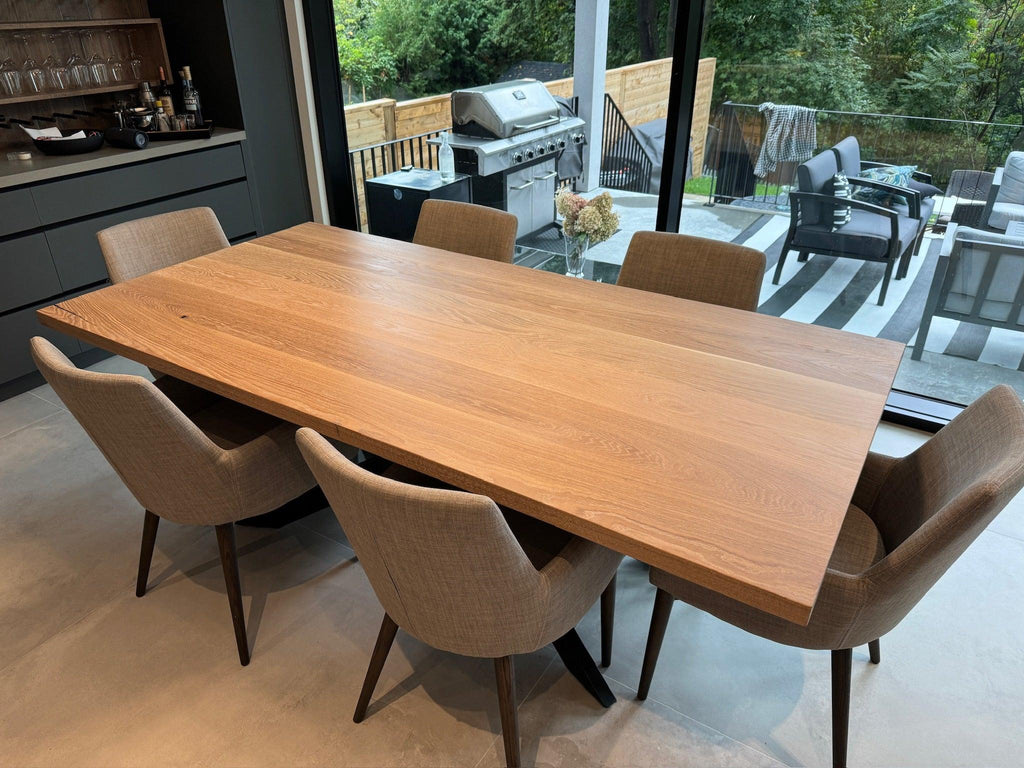 Custom Made Rectangle Dimensional Oak Table - Fractal Designs Inc