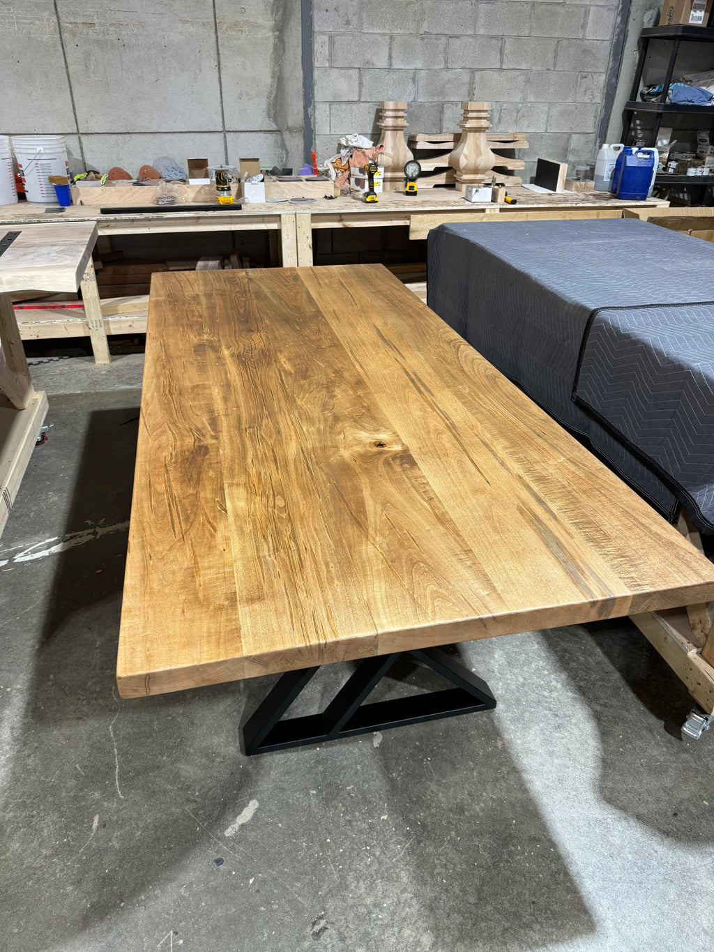Custom Made Rectangle Dimensional Wormy Maple Table - Fractal Designs Inc