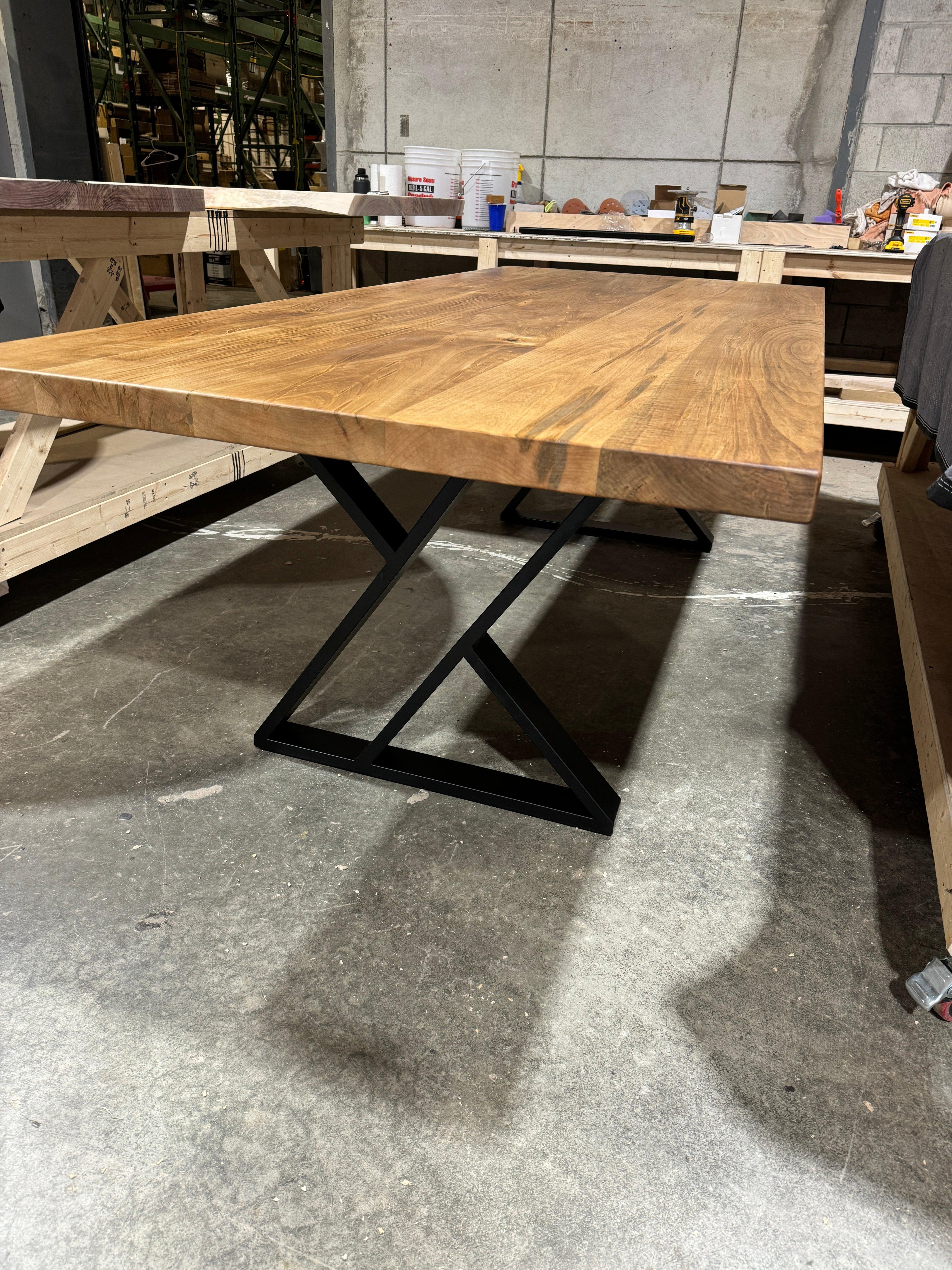 Custom Made Rectangle Dimensional Wormy Maple Table - Fractal Designs Inc