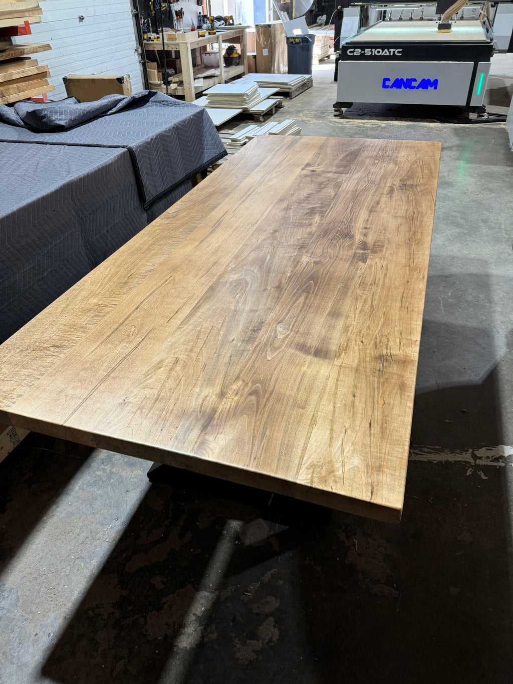 Custom Made Rectangle Dimensional Wormy Maple Table - Fractal Designs Inc