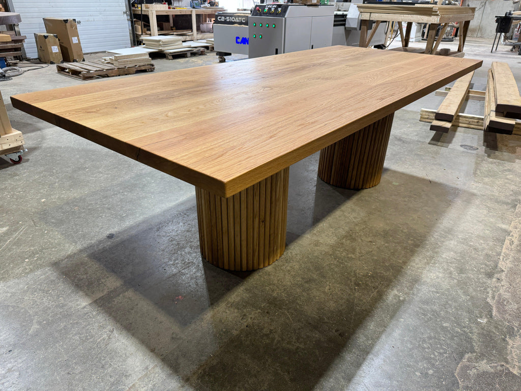 Custom Made Rectangle Dimensional Oak Table - Fractal Designs Inc