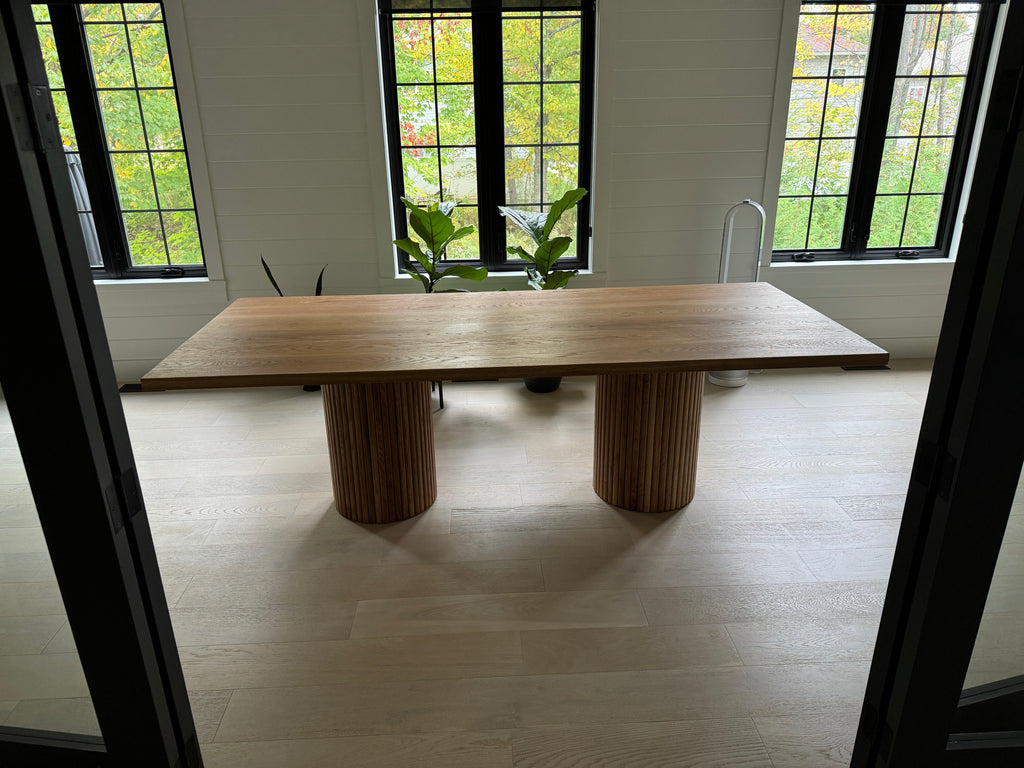 Custom Made Rectangle Dimensional Oak Table - Fractal Designs Inc