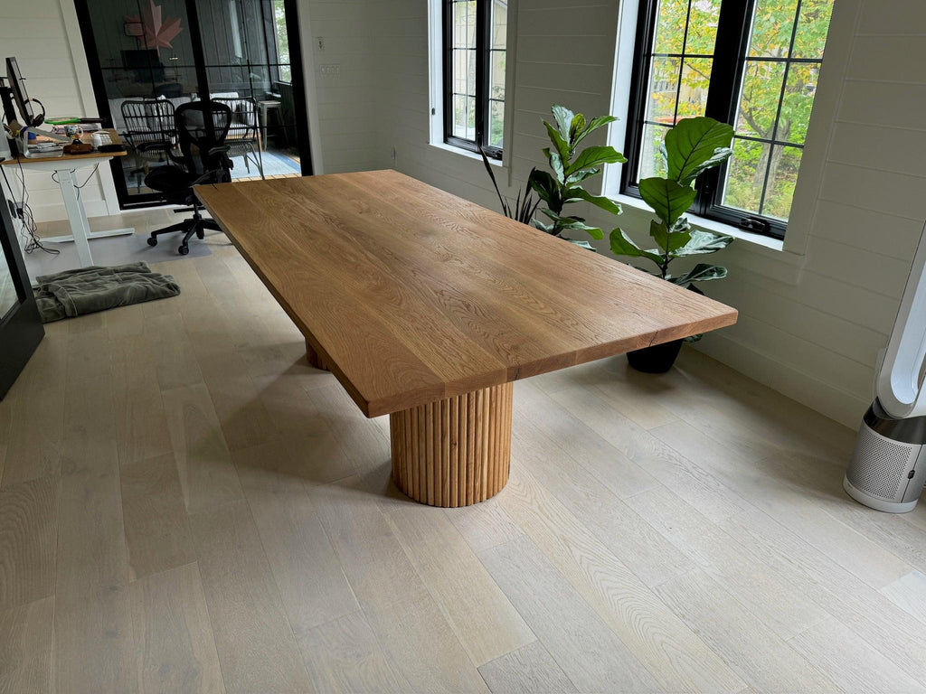 Custom Made Rectangle Dimensional Oak Table - Fractal Designs Inc