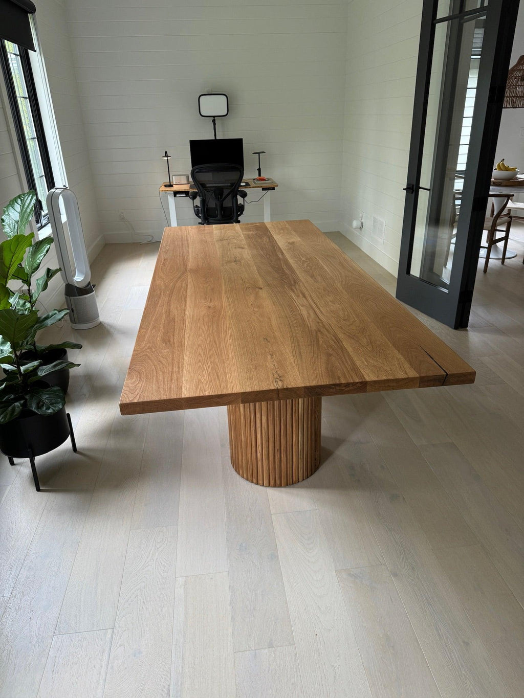 Custom Made Rectangle Dimensional Oak Table - Fractal Designs Inc