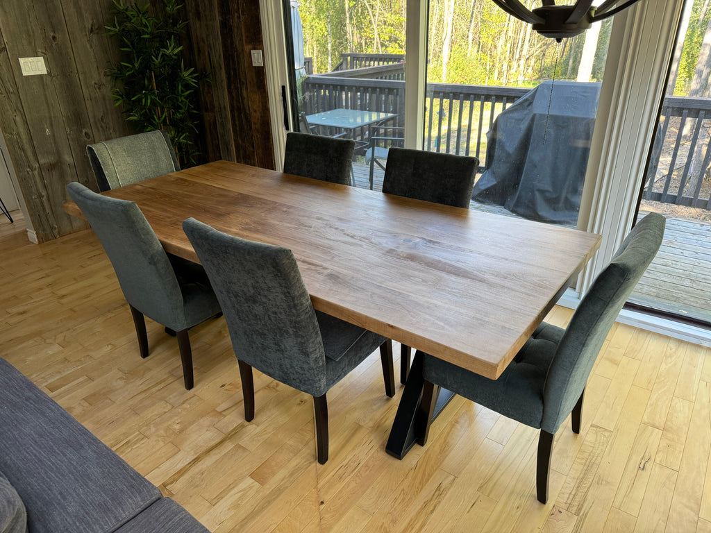 Custom Made Rectangle Dimensional Wormy Maple Table - Fractal Designs Inc
